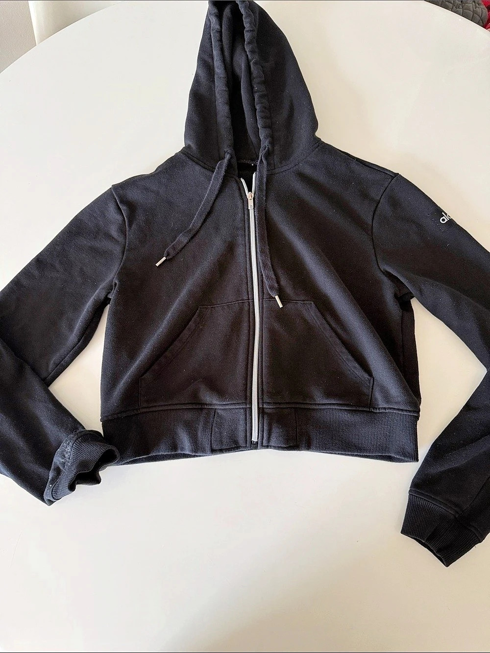 Alo Black Zip-Up Hoodie Like New